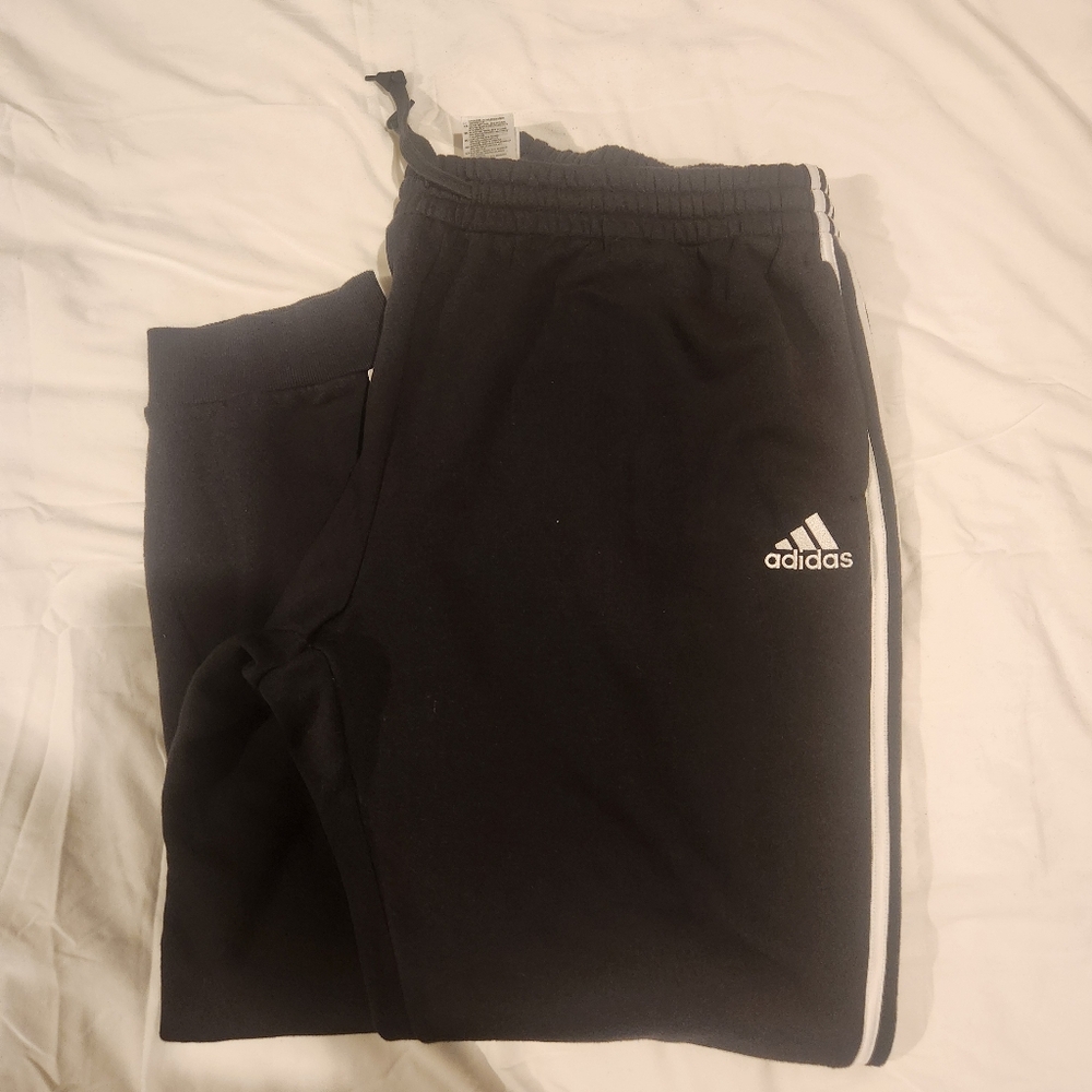 Mens Adidas  Sweatpants  Black with White strip